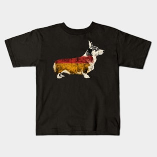 German Flag Corgi Dog Germany Flag Kids T-Shirt